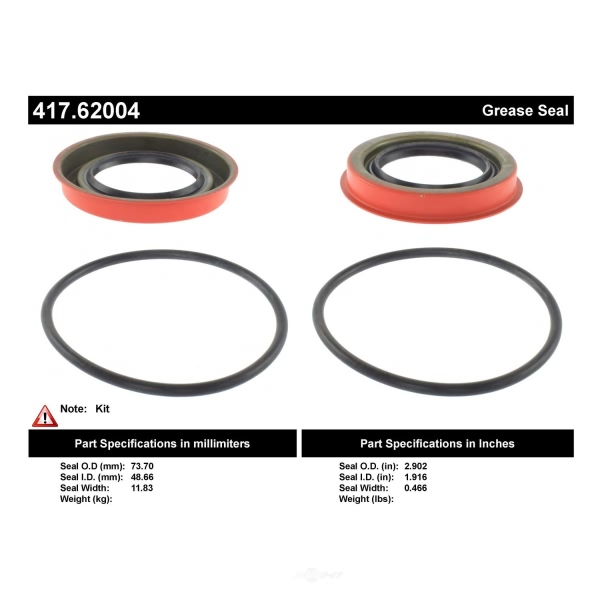 Centric Premium™ Front Inner Wheel Seal Kit 417.62004