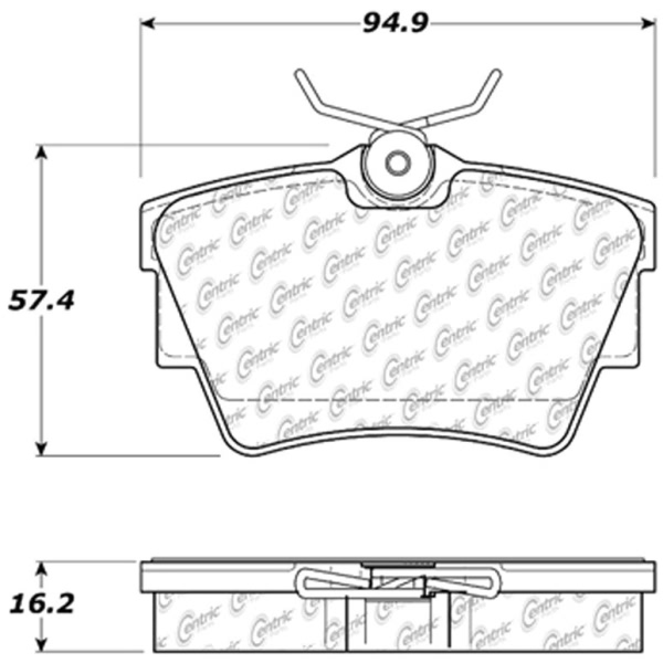 Centric Posi Quiet™ Semi-Metallic Rear Disc Brake Pads 104.07060