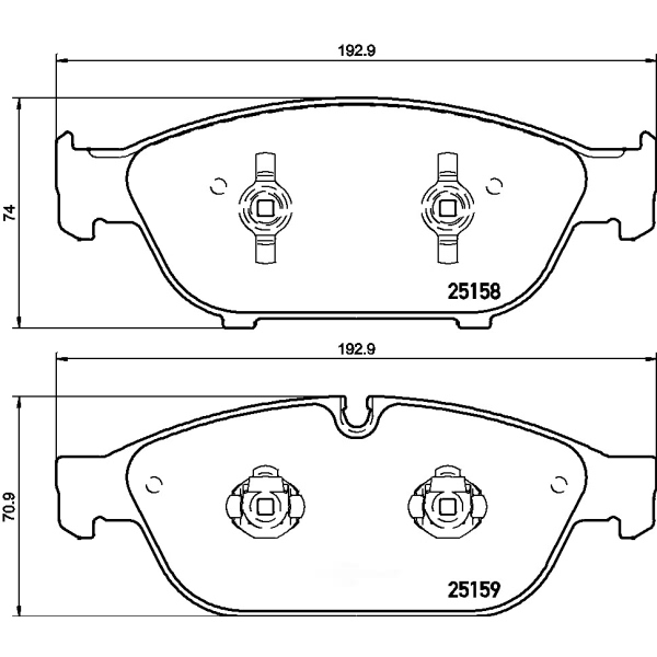 brembo Premium Low-Met OE Equivalent Front Brake Pads P85127
