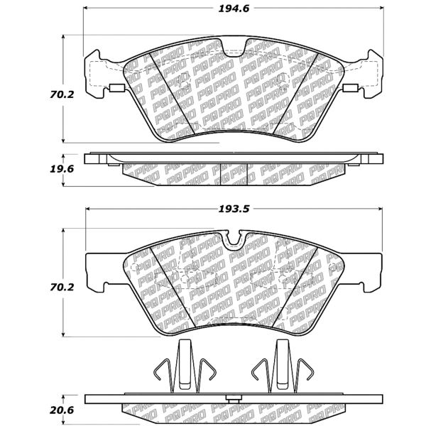 Centric Posi Quiet Pro™ Semi-Metallic Front Disc Brake Pads 500.11230