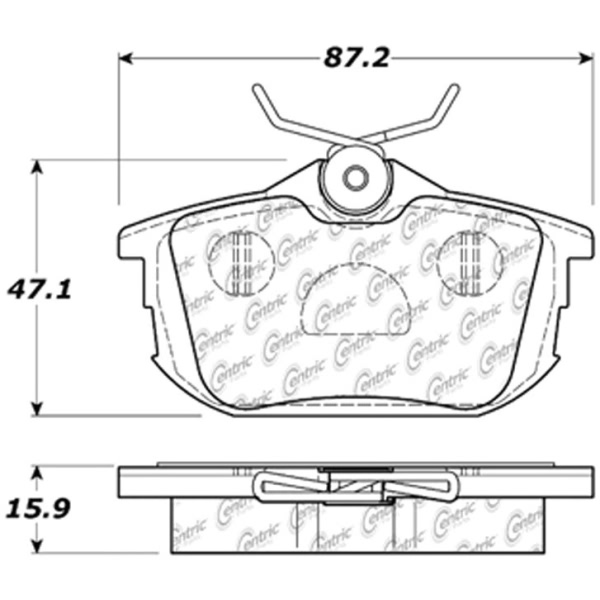 Centric Premium Semi-Metallic Rear Disc Brake Pads 300.08380