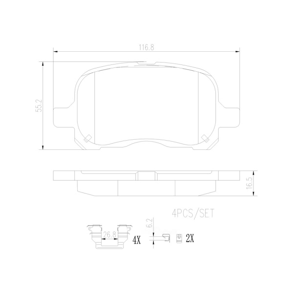brembo Premium Ceramic Front Disc Brake Pads P83044N