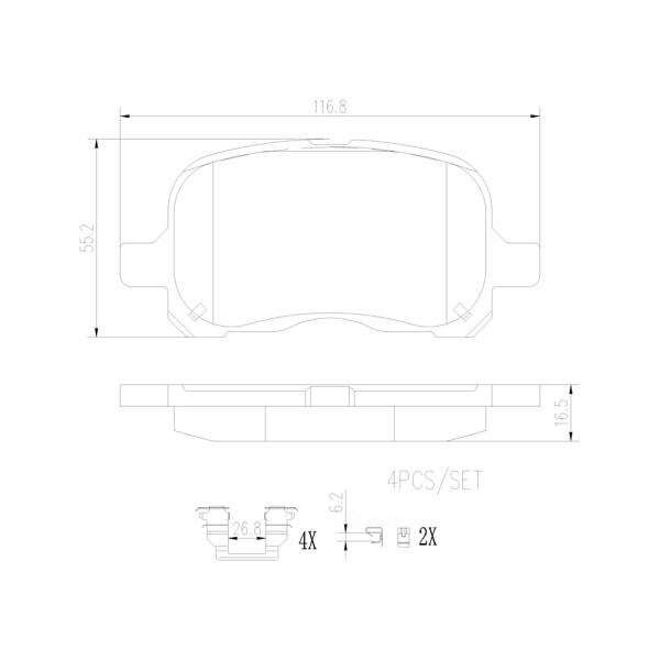 brembo Premium Ceramic Front Disc Brake Pads P83044N