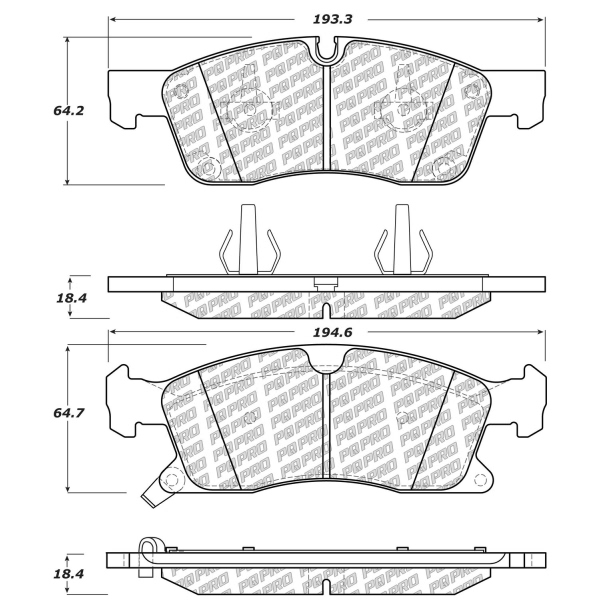 Centric Posi Quiet Pro™ Ceramic Front Disc Brake Pads 500.14550