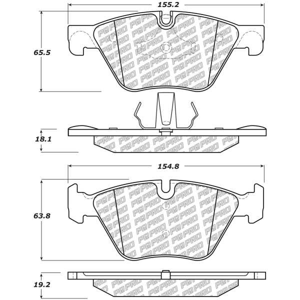 Centric Posi Quiet Pro™ Semi-Metallic Front Disc Brake Pads 500.15040