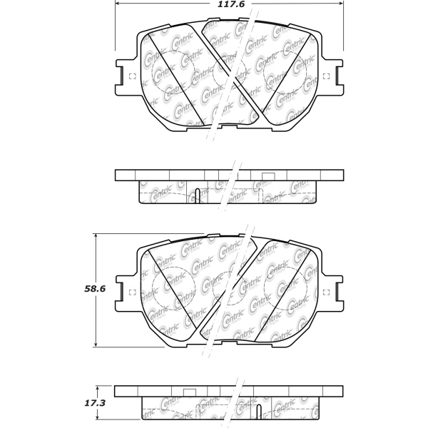 Centric Premium Ceramic Front Disc Brake Pads 301.17330