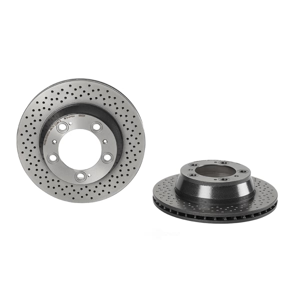 brembo UV Coated Series Drilled Vented Rear Brake Rotor 09.6665.11