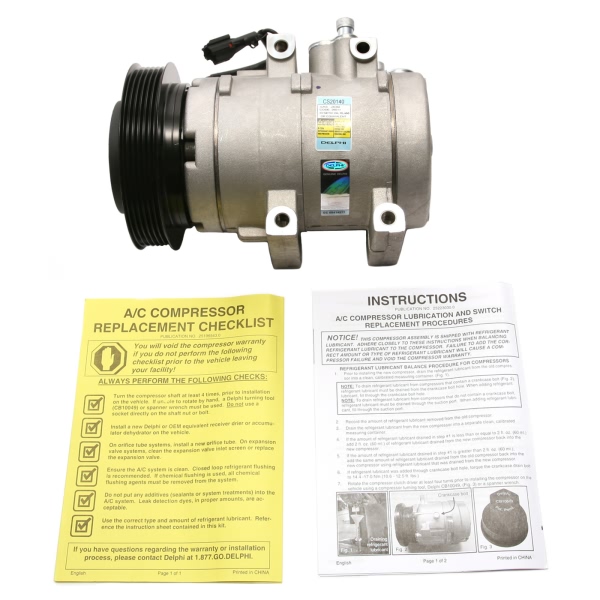 Delphi A C Compressor With Clutch CS20140