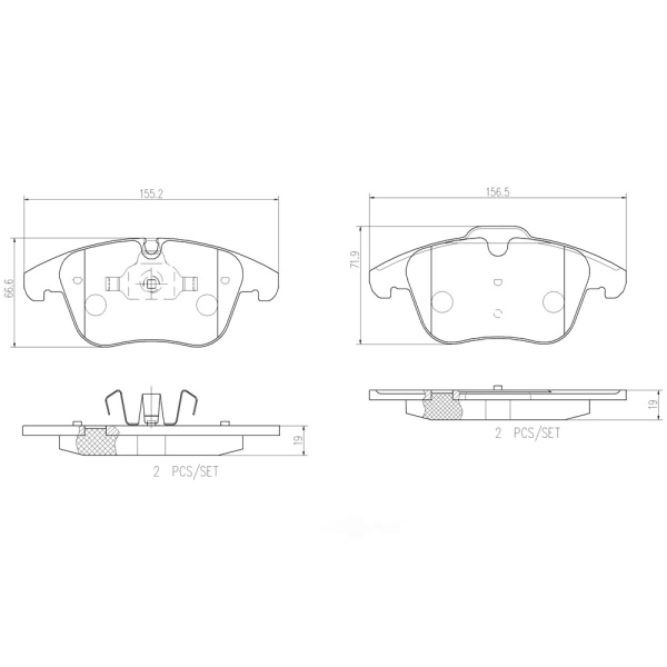 brembo Premium Ceramic Front Disc Brake Pads P36022N