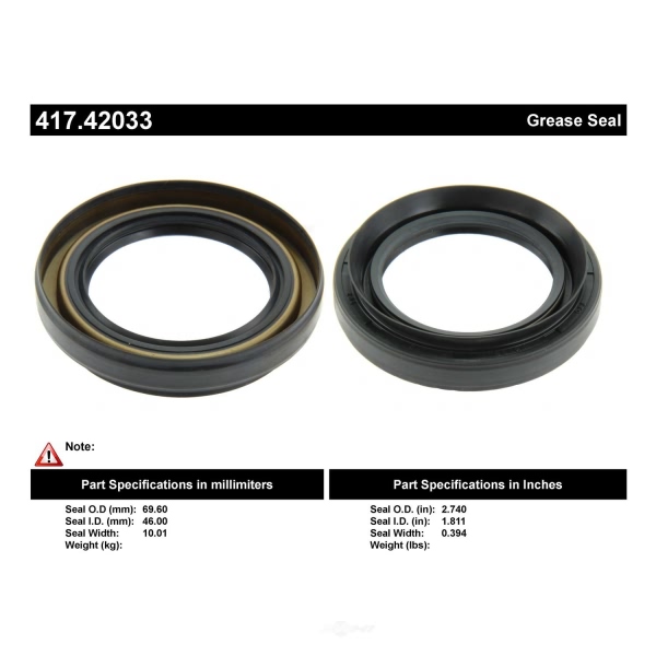 Centric Premium™ Front Inner Wheel Seal 417.42033