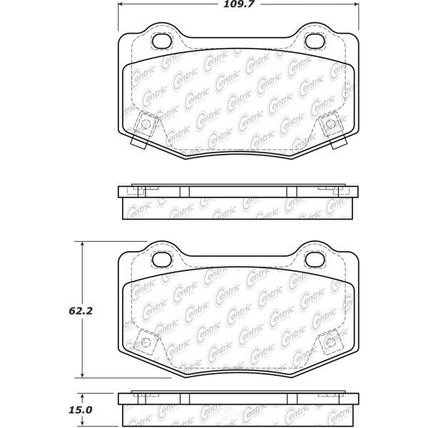 Centric Posi Quiet™ Semi-Metallic Rear Disc Brake Pads 104.17180