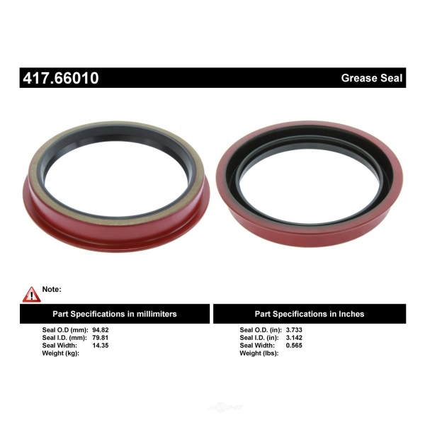 Centric Premium™ Front Inner Wheel Seal 417.66010