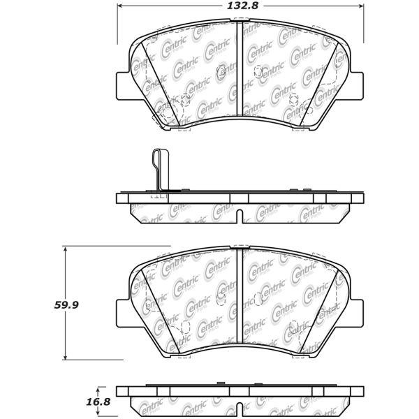 Centric Premium Ceramic Front Disc Brake Pads 301.15431