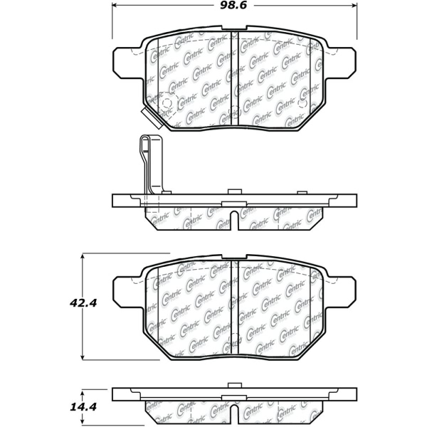 Centric Posi Quiet™ Ceramic Rear Disc Brake Pads 105.13541