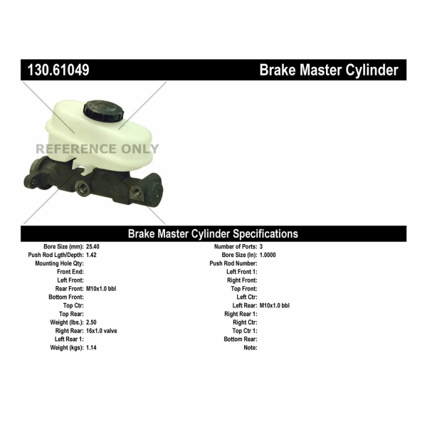 Centric Premium™ Brake Master Cylinder 130.61049