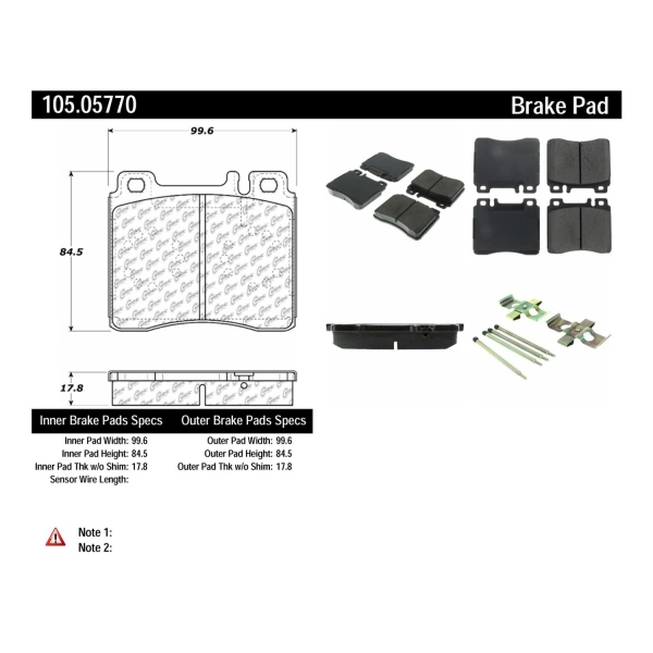 Centric Posi Quiet™ Ceramic Front Disc Brake Pads 105.05770
