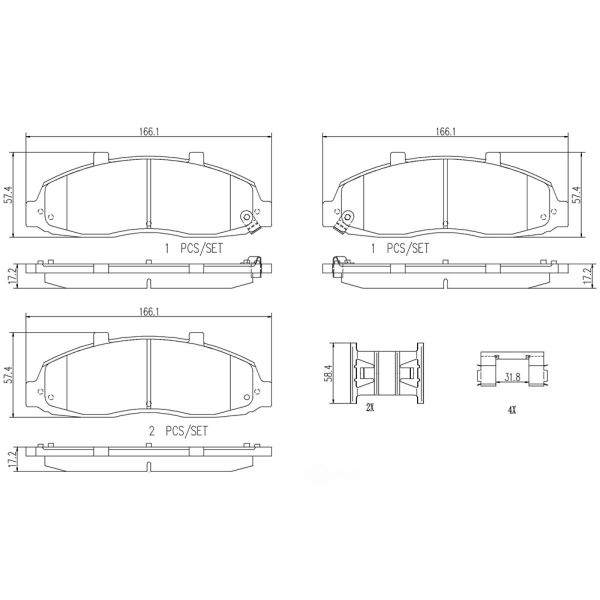 brembo Premium Ceramic Front Disc Brake Pads P24102N