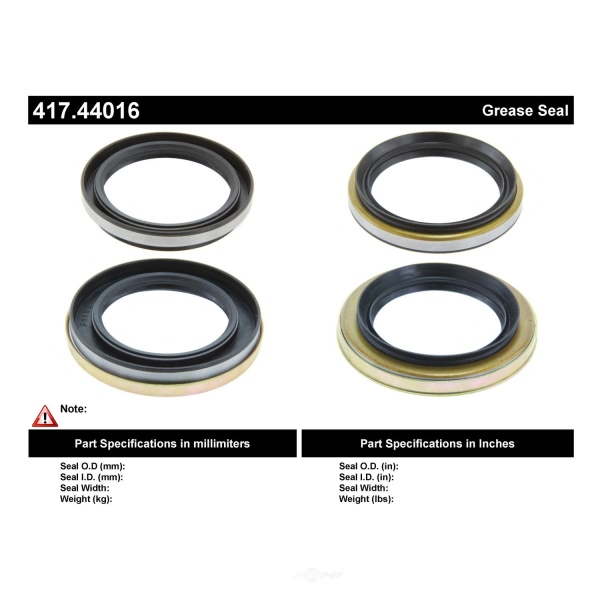 Centric Premium™ Front Wheel Seal Kit 417.44016
