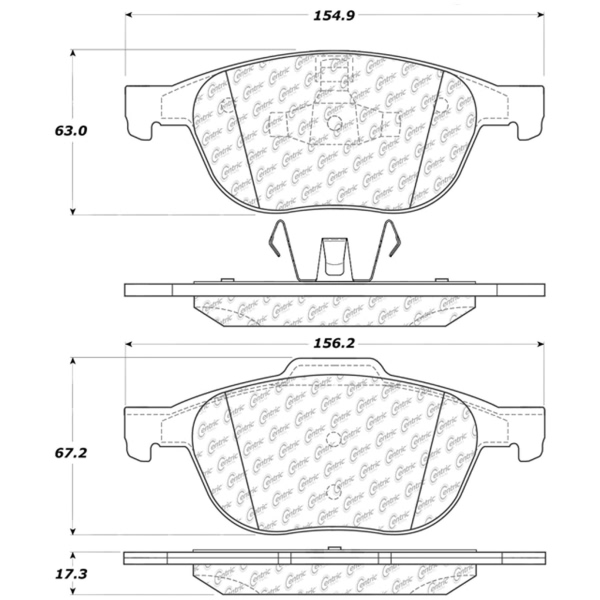 Centric Posi Quiet™ Ceramic Front Disc Brake Pads 105.10440