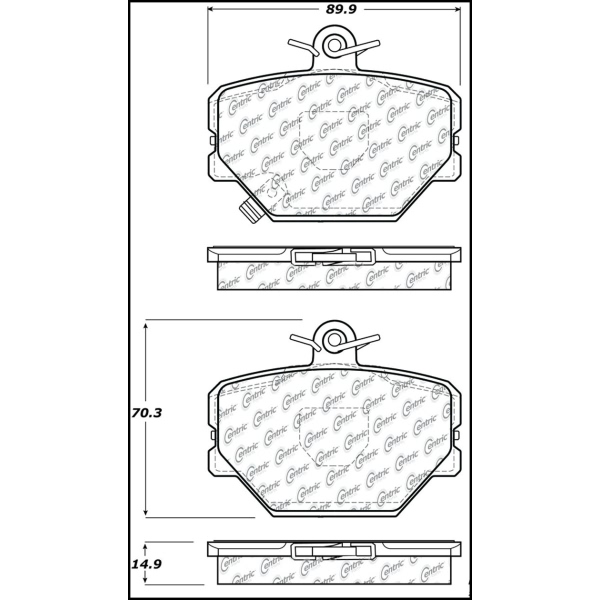 Centric Posi Quiet™ Semi-Metallic Front Disc Brake Pads 104.12520