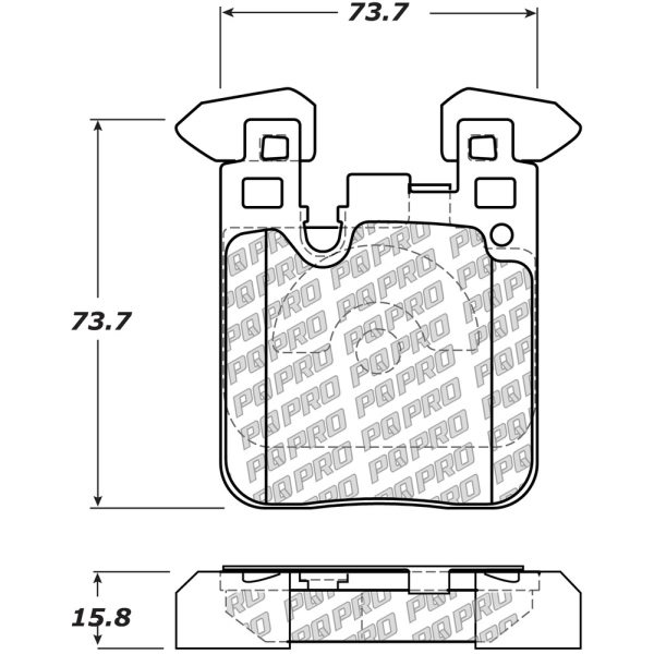 Centric Posi Quiet Pro™ Semi-Metallic Rear Disc Brake Pads 500.16560