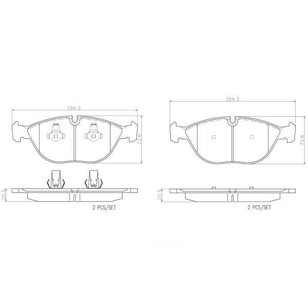 brembo Premium Ceramic Front Disc Brake Pads P06019N