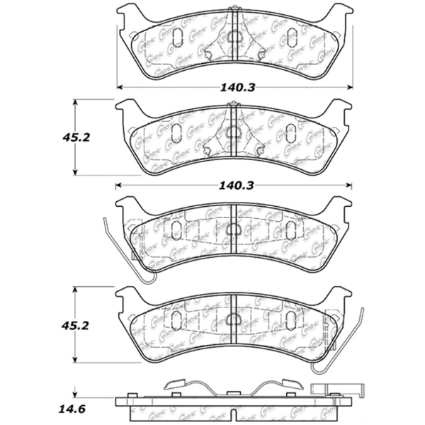 Centric Premium Semi-Metallic Rear Disc Brake Pads 300.06640