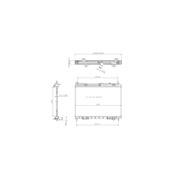 TYC Engine Coolant Radiator 13201