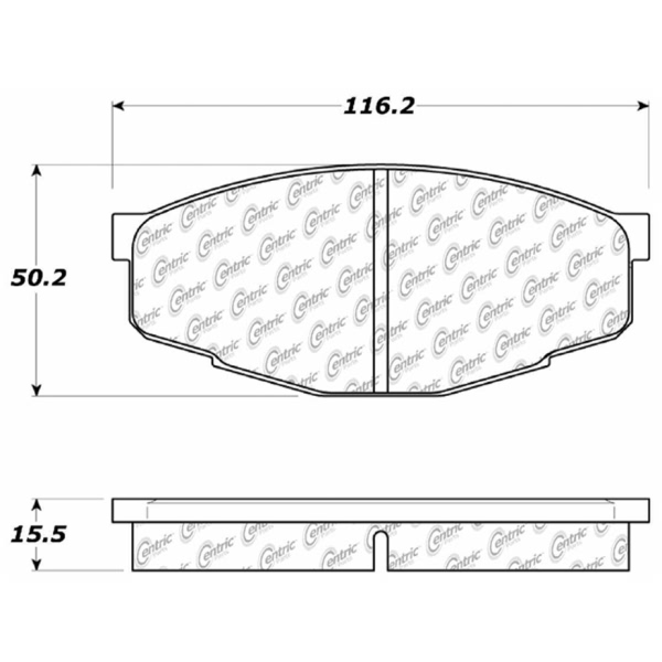 Centric Premium™ Semi-Metallic Brake Pads With Shims And Hardware 300.02070