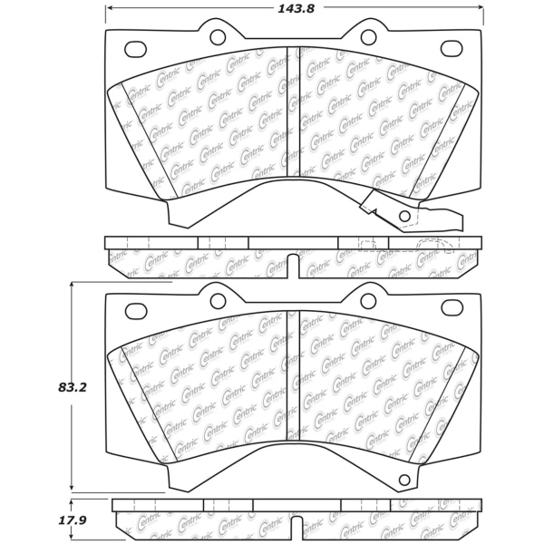 Centric Premium Ceramic Front Disc Brake Pads 301.13030