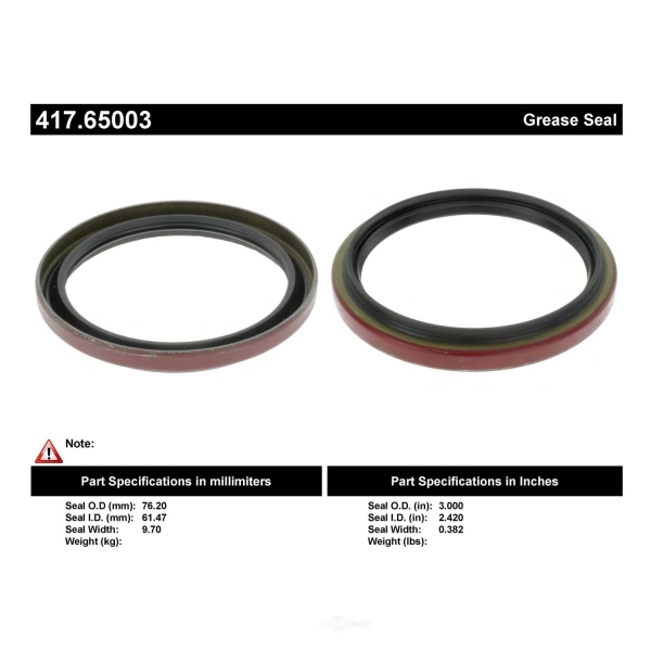 Centric Premium™ Front Inner Wheel Seal 417.65003