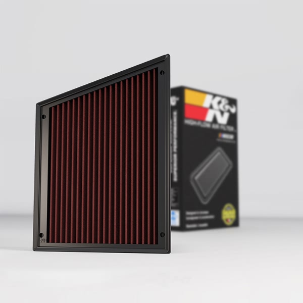 K&N 33 Series Panel Red Air Filter （13.125" L x 9.438" W x 2.063" H) 33-2466