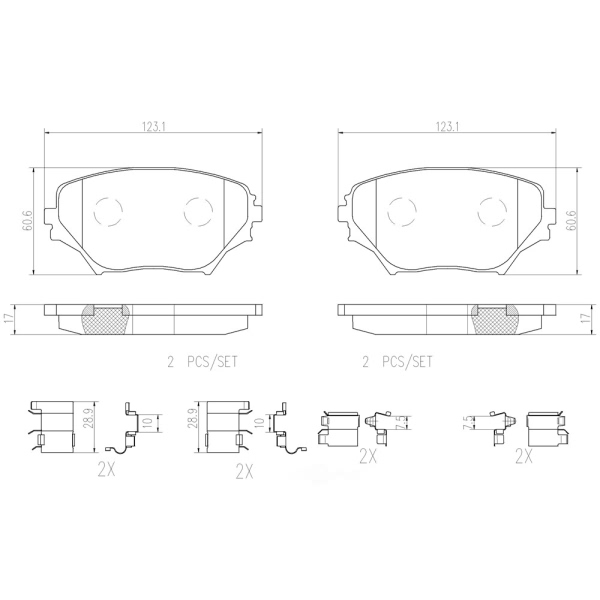 brembo Premium Ceramic Front Disc Brake Pads P83055N