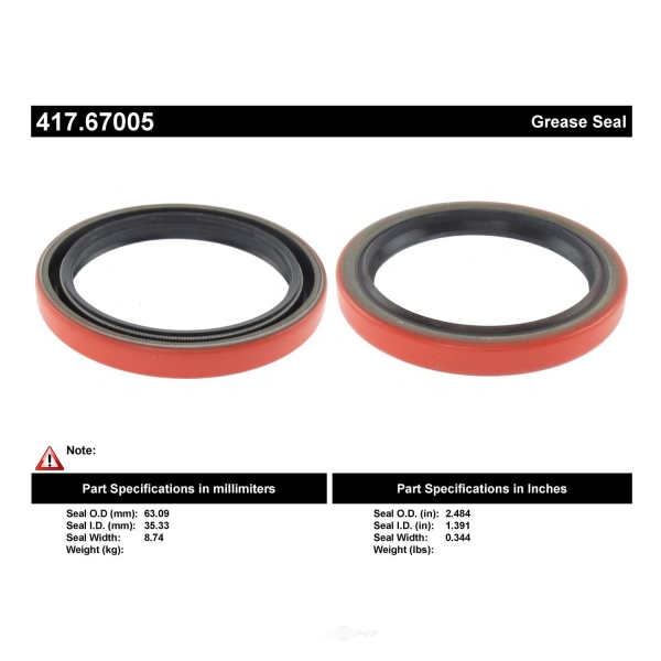 Centric Premium™ Front Inner Wheel Seal 417.67005