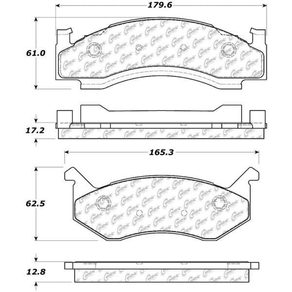 Centric Posi Quiet™ Semi-Metallic Front Disc Brake Pads 104.01230