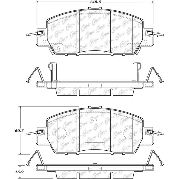 Centric Posi Quiet™ Ceramic Front Disc Brake Pads 105.18600