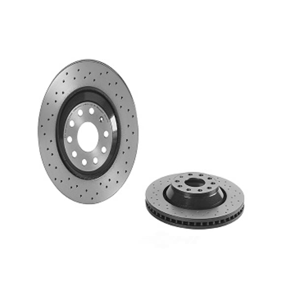 brembo Premium Xtra Cross Drilled UV Coated 1-Piece Rear Brake Rotors 09.A200.1X