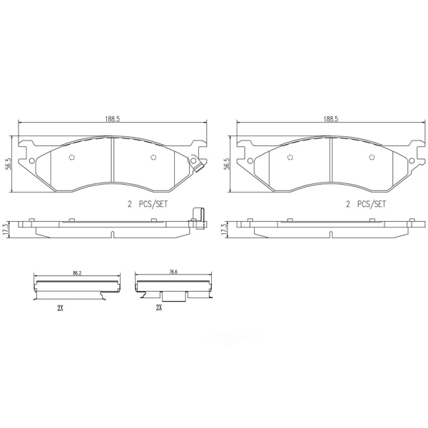 brembo Premium Ceramic Front Disc Brake Pads P24103N