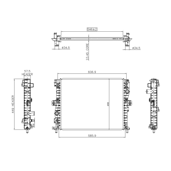 TYC Engine Coolant Radiator 13462