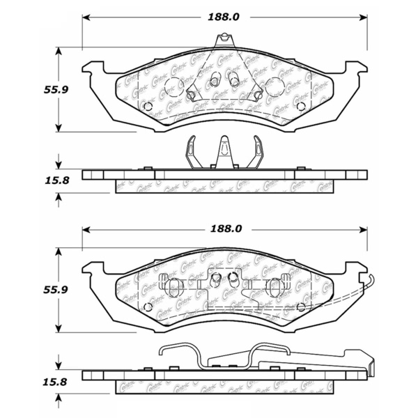 Centric Premium Semi-Metallic Front Disc Brake Pads 300.04170