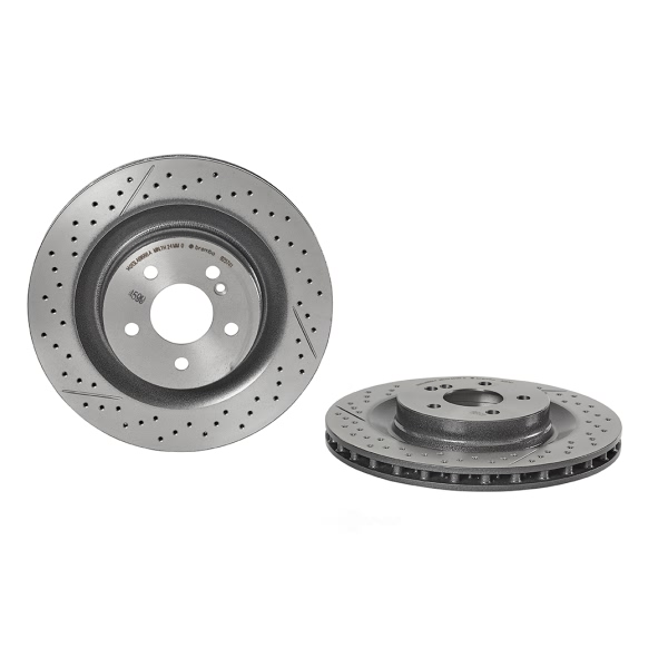 brembo UV Coated Series Drilled and Slotted Vented Rear Brake Rotor 09.9257.41