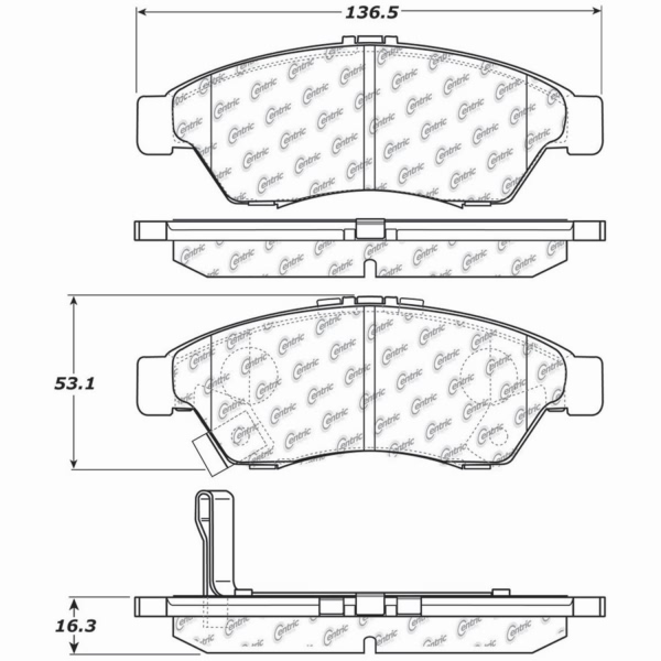 Centric Posi Quiet™ Semi-Metallic Front Disc Brake Pads 104.11950