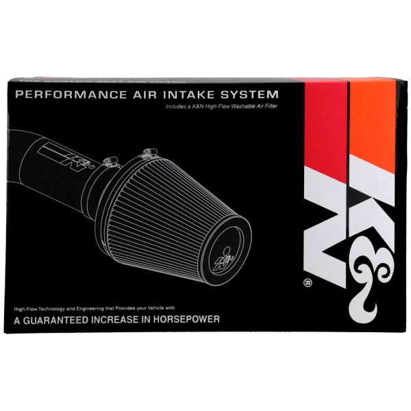 K&N 57 Series FIPK Generation II High-Density Polyethylene Black Air Intake System with Red Filter and Intake Pipe and Heat Shield 57-2583