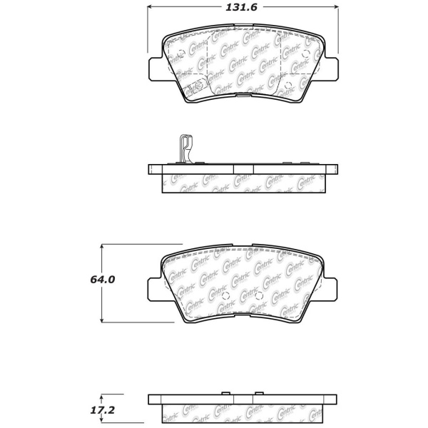 Centric Premium Ceramic Rear Disc Brake Pads 301.14450