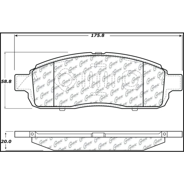 Centric Posi Quiet™ Extended Wear Semi-Metallic Front Disc Brake Pads 106.13920