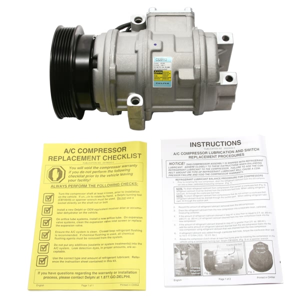 Delphi A C Compressor With Clutch CS20112