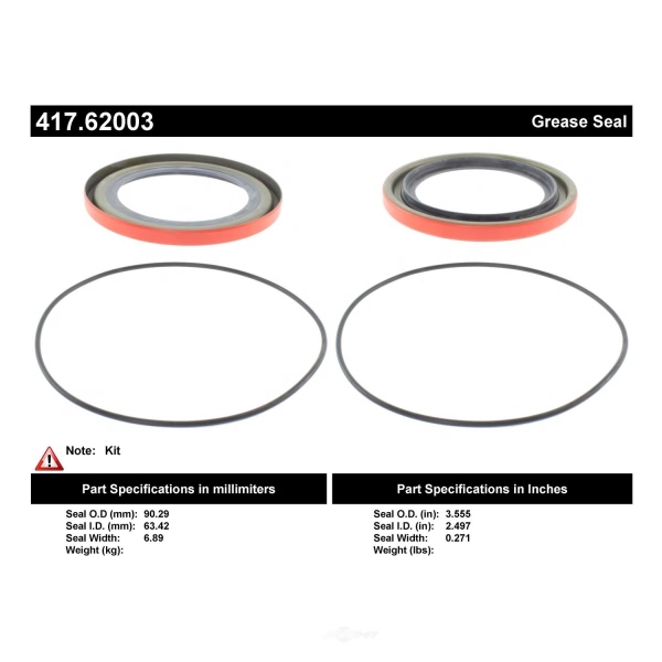 Centric Premium™ Front Wheel Seal Kit 417.62003