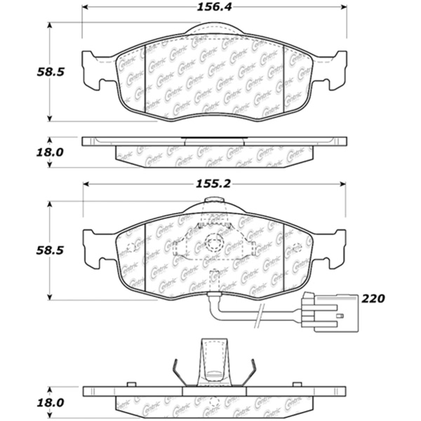 Centric Premium Semi-Metallic Front Disc Brake Pads 300.08010