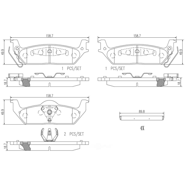 brembo Premium Ceramic Rear Disc Brake Pads P56091N