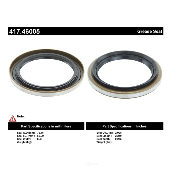 Centric Premium™ Front Outer Wheel Seal 417.46005